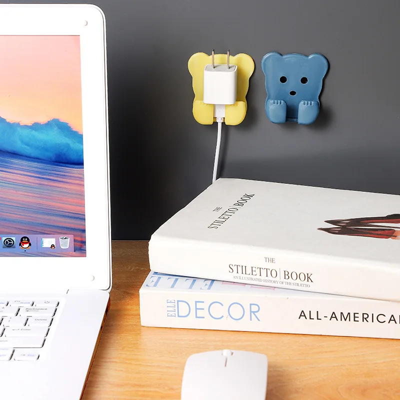 Настенная Наклейка в виде милого медведя 2 шт. крючок без перфорации клеящаяся