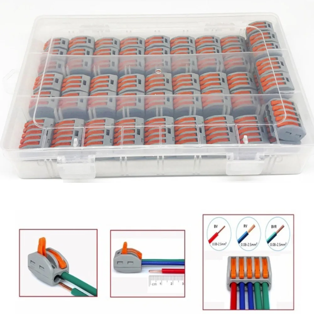 

Terminal Block Reusable Spring Lever Electric Cable Durable 7KW