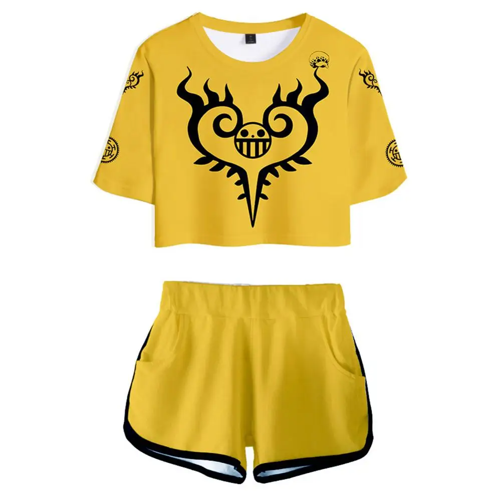 Цельная обезьянка D. Luffy косплей костюм Трафальгар правый рубашка + шорты Женщины