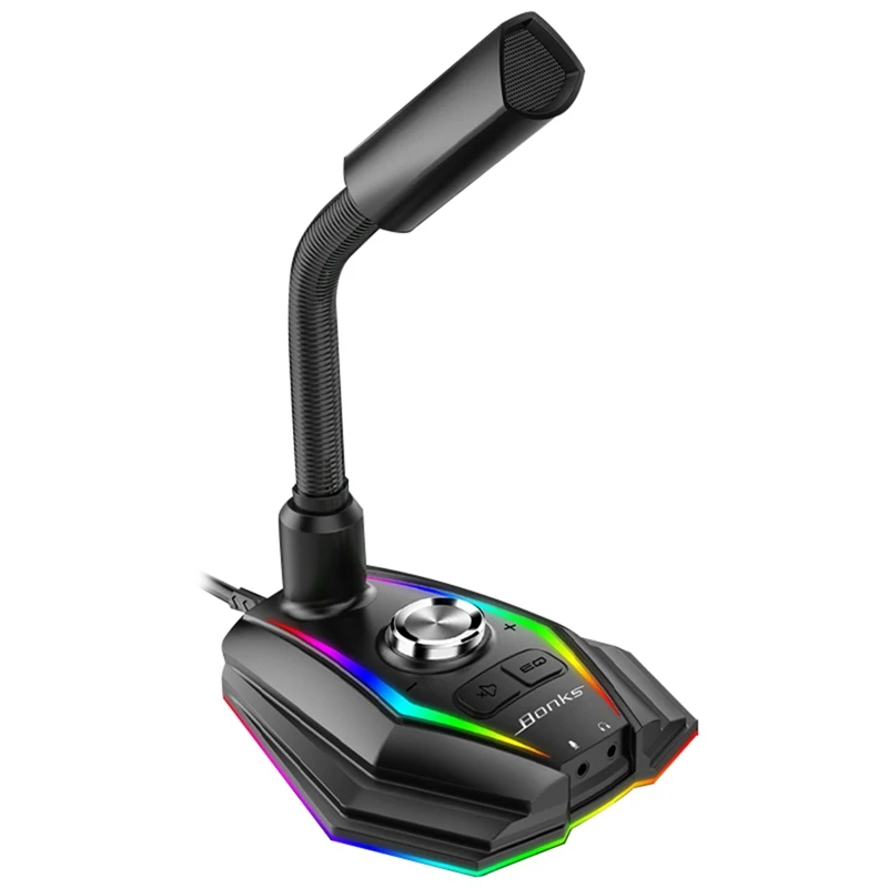 

Bonks Computer Microphone USB Wired Microphone Game Condenser Microphone Desktop Conference