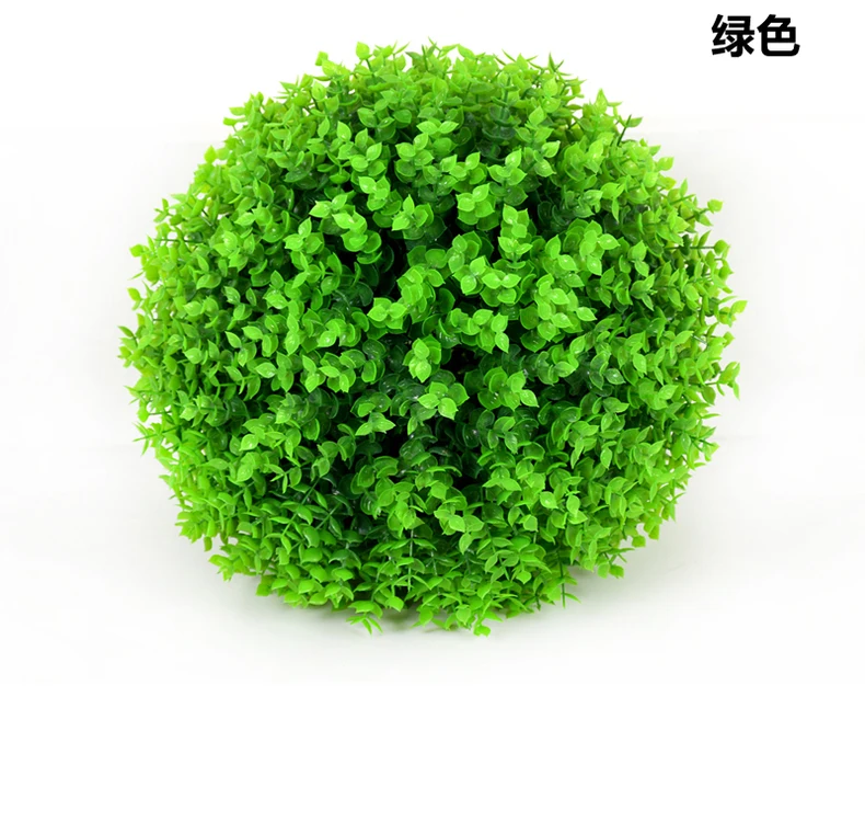 green YJ Искусственные зеленые пластиковые растения Трава шар топиарный открытый Крытый завод висячие украшения Свадебная вечеринка Искусственные цветы шар - Цвет: green YJ