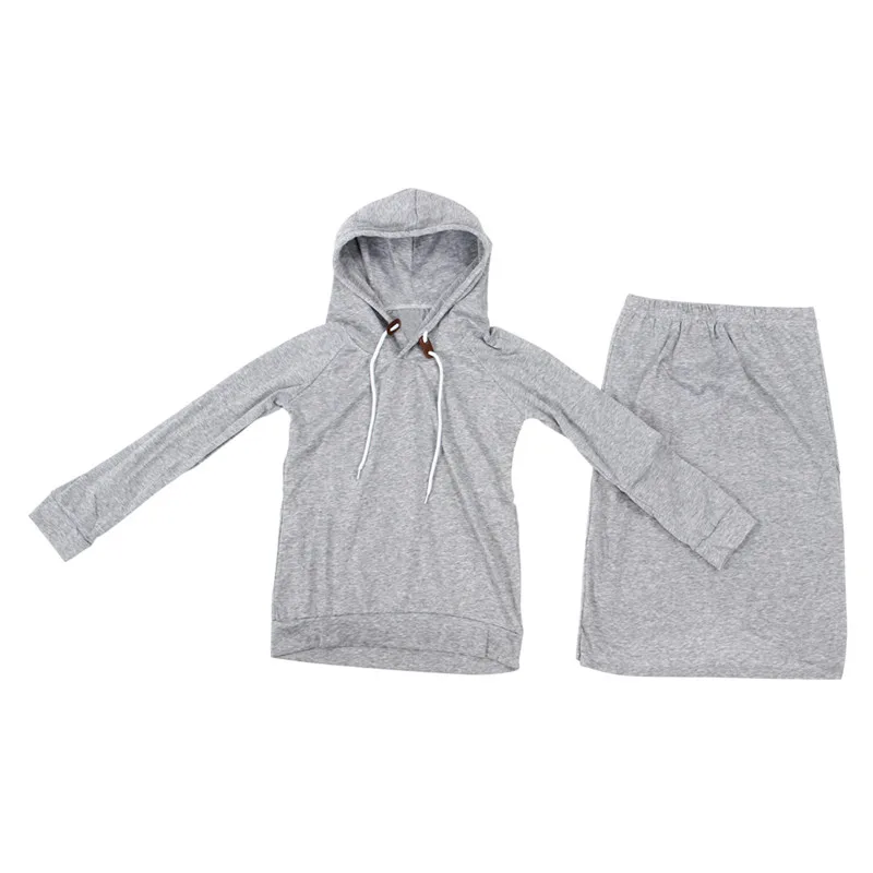 Осень-лето женские повседневные толстовки Топ + асимметричные юбки спортивный