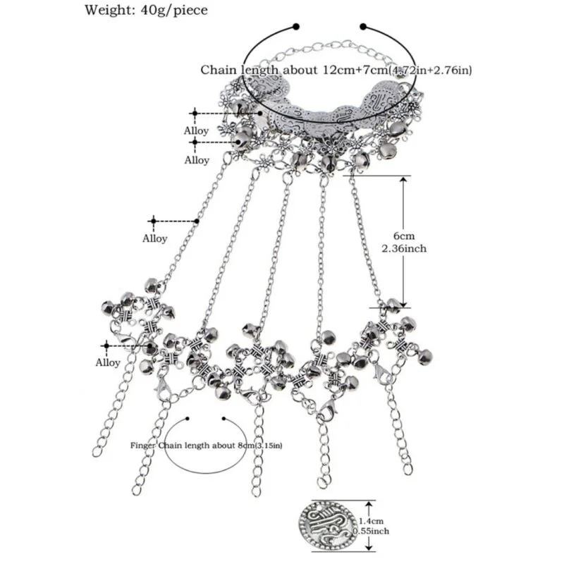 Женская многослойная бронзовая цепочка для рук|Браслеты-манжеты| |