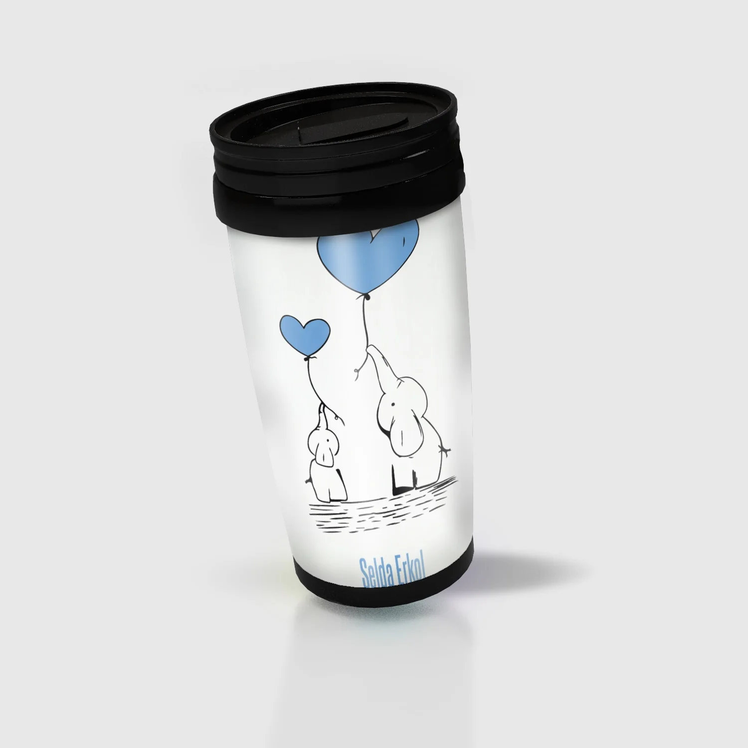 

Personalized Blue Elephants Design Vacuum Flask