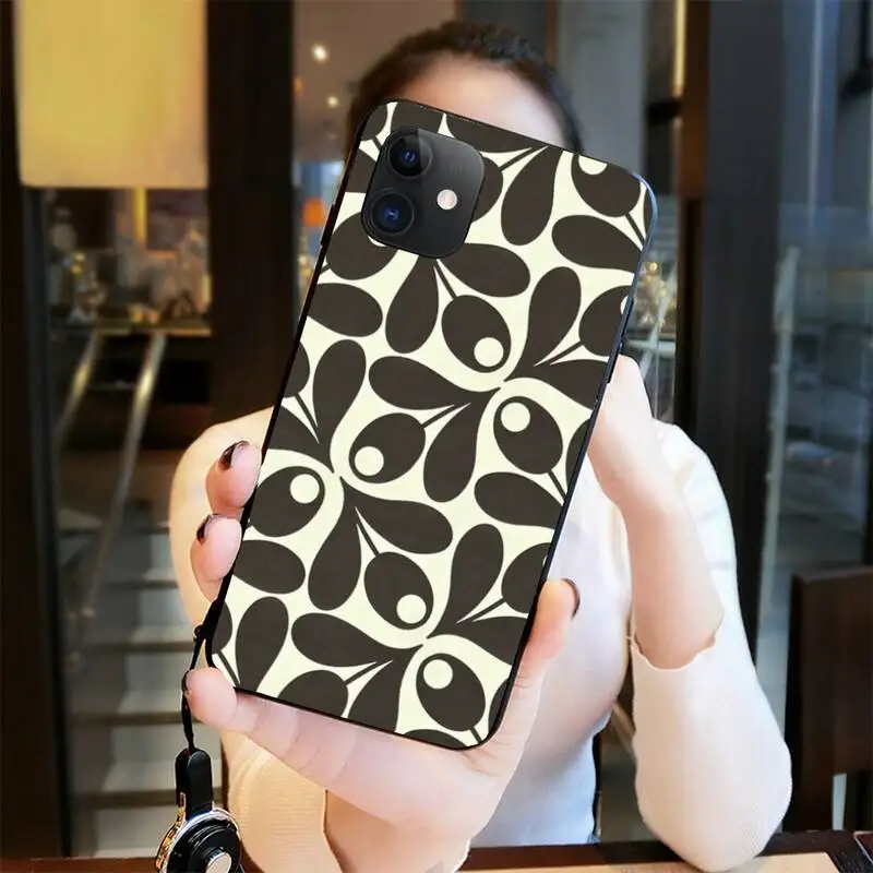 Черный чехол для телефона из ТПУ Multi Stem Orla Kiely корпус корпуса iPhone 11 pro XS MAX 8 7 6 6S Plus X 5S