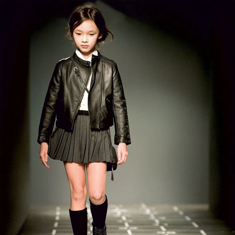 Детская куртка из искусственной кожи на молнии возраст 8 14 лет|Куртки и пальто| |