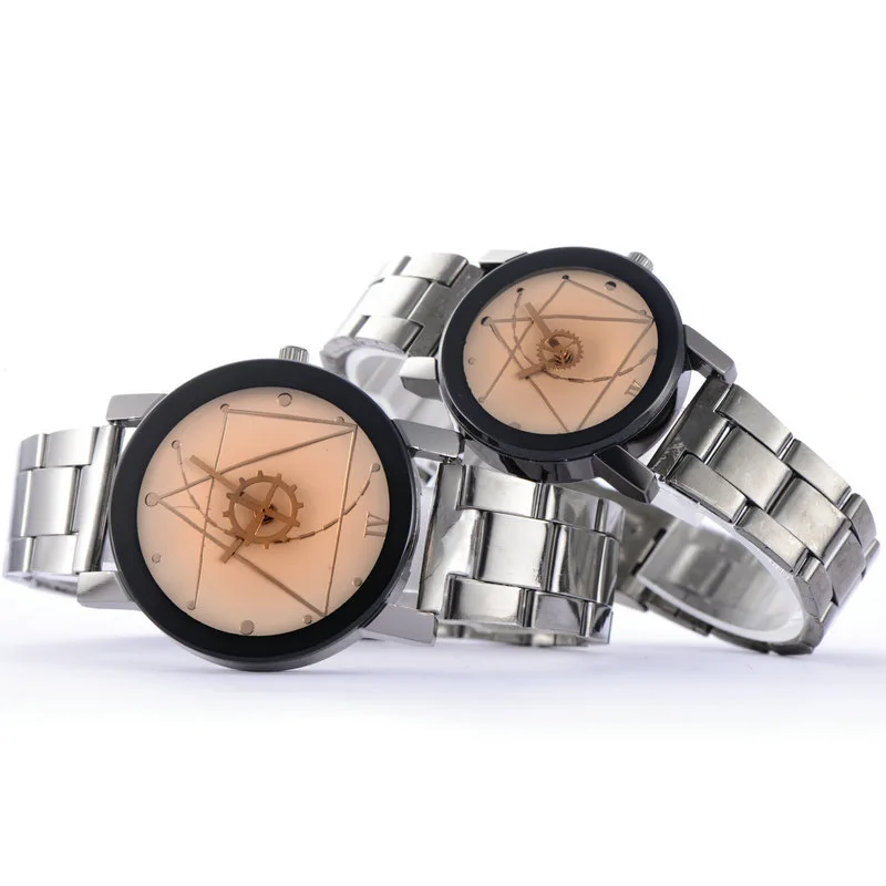 Couple Watches for Lovers Quartz Wristwatch Fashion Business Men Watch for Women Watches Tungsten Steel Coffee Gold Pair Hour enlarge