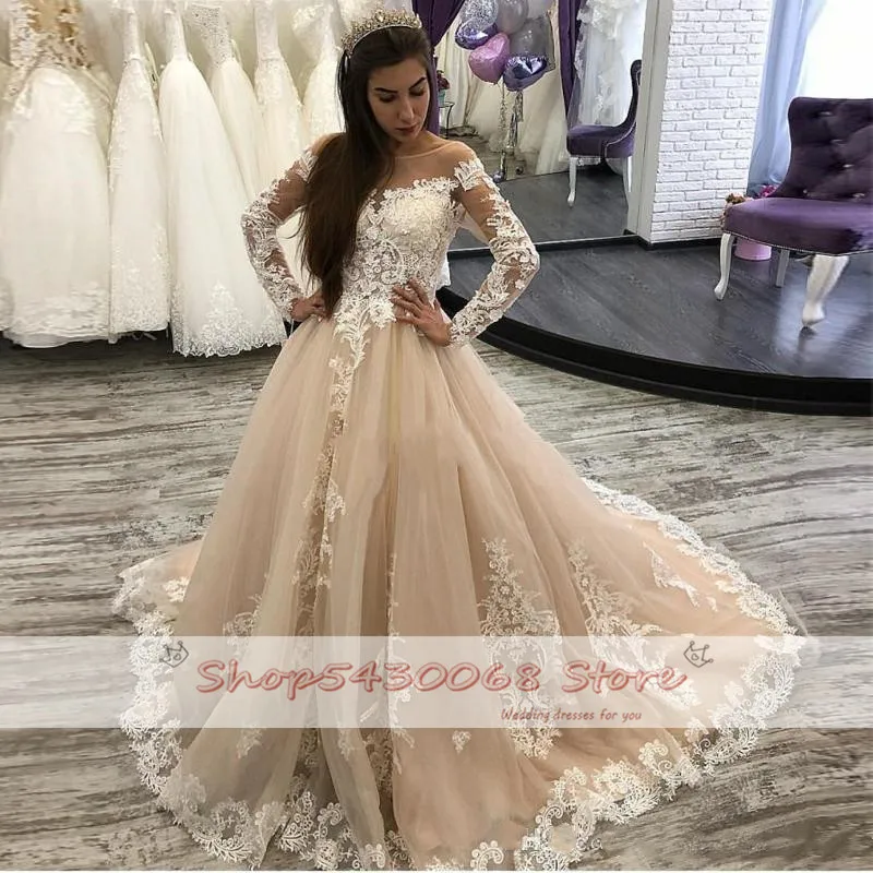 Винтажное готическое свадебное платье цвета шампанского Пышное Бальное Платье