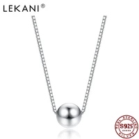 lekani 925 sterling silver trendy tiny simple round bead pendant necklace for women girls anniversary necklaces jewelry gift