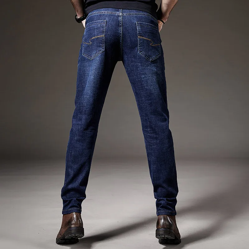

Classic high-end summer new men's straight thin jeans business casual stretch pants men's brand pants blue large size 28-40