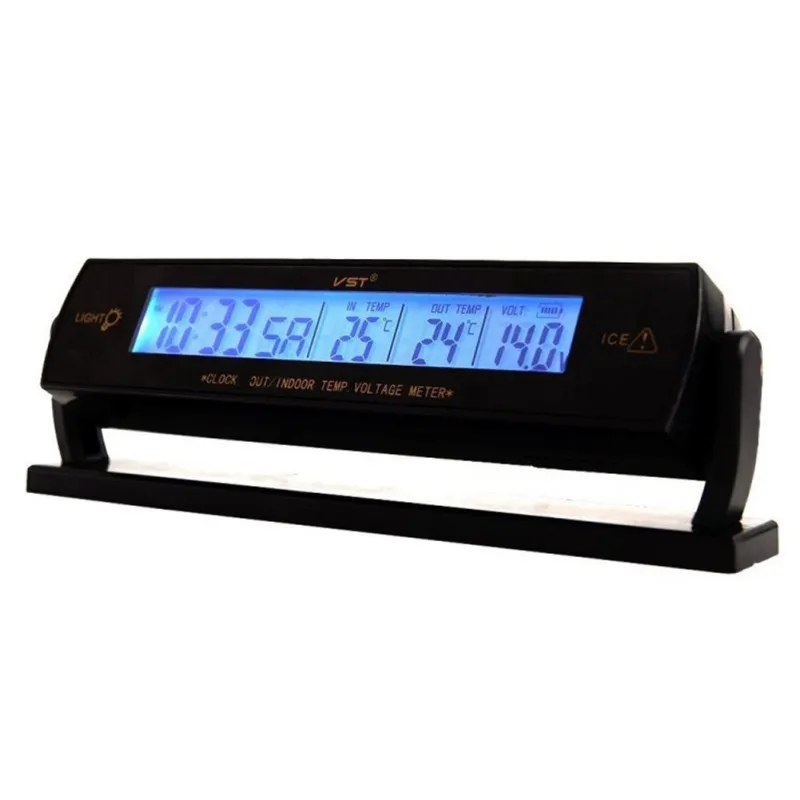 

Auto Black Car Clock Voltage Digital LCD Car Temperature Thermometer Alarm Clock 2021