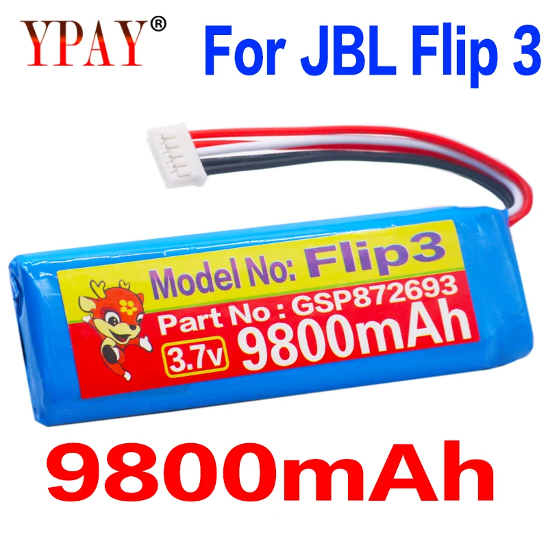 Аккумулятор для динамика высокой емкости 9800 мАч GSP872693 01 JBL Flip 4 Flip4 3 Flip3 special edition