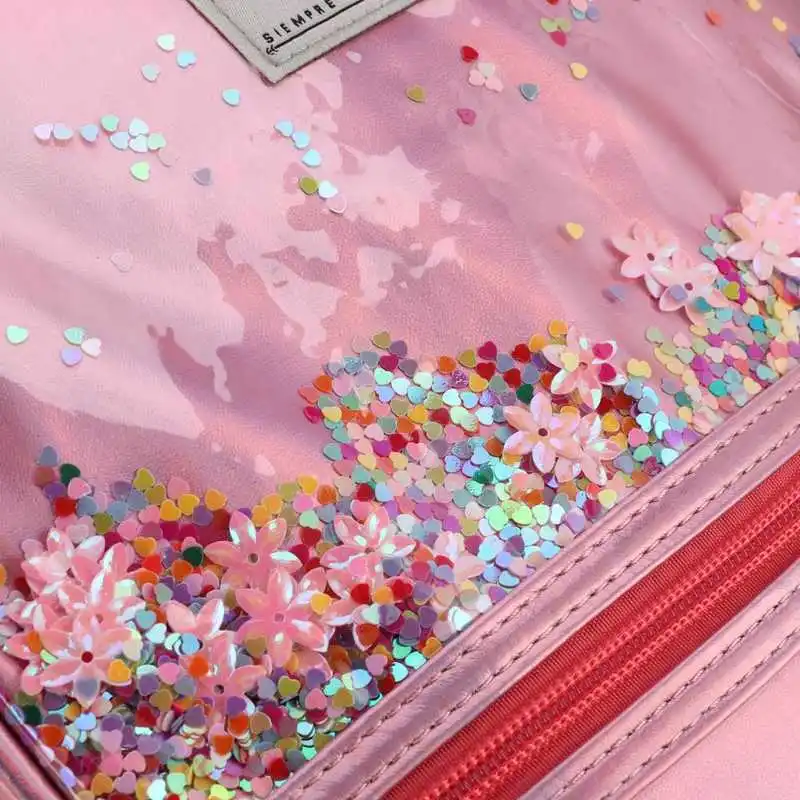 Детская школьная сумка модный портативный рюкзак с блестками милый школьный для