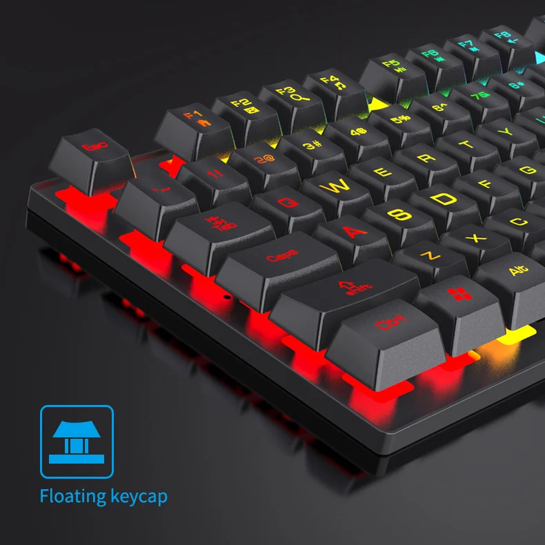 

Color Luminous Backlit Wired Gaming Keyboard Notebook Computer Office Keyboard Mechanical Feel Keyboard backlit keycaps