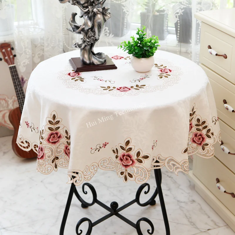 

European embroidery Round tablecloth 220 peony flower dinning table cloth tea table cover christmas tablecloth home tablecloths