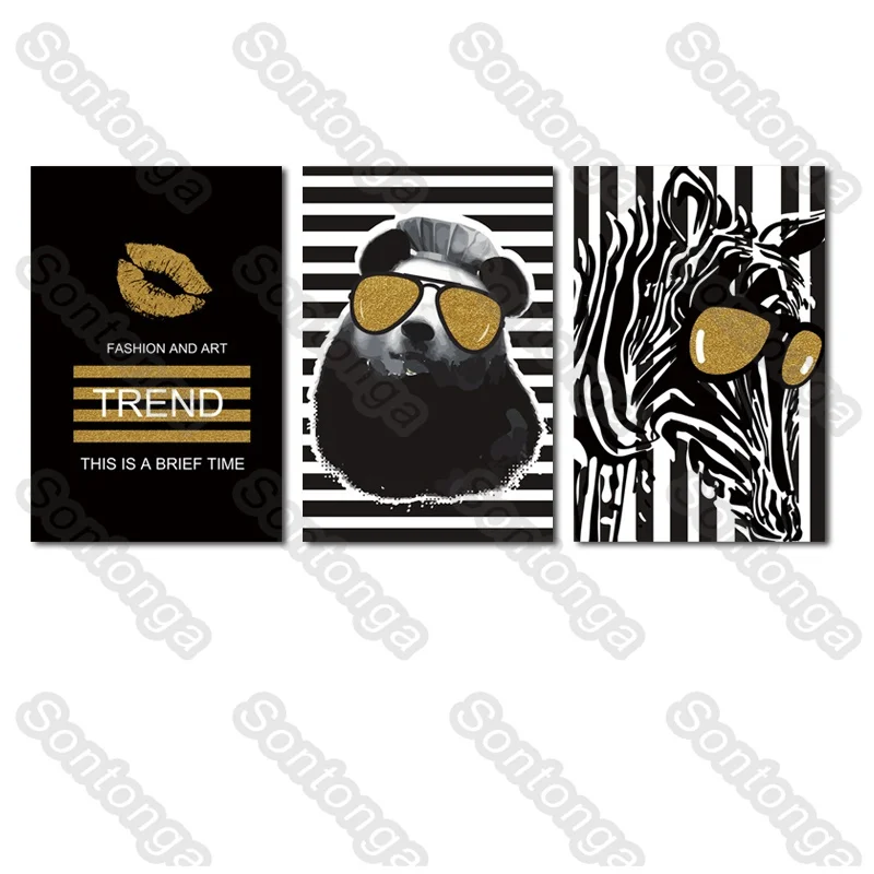 

Still Life Painting Panda Art Poster Canvas Painting Nordic Sofa Simple Bedroom Bedside Painting Creative Painting 3D Stereo Wal