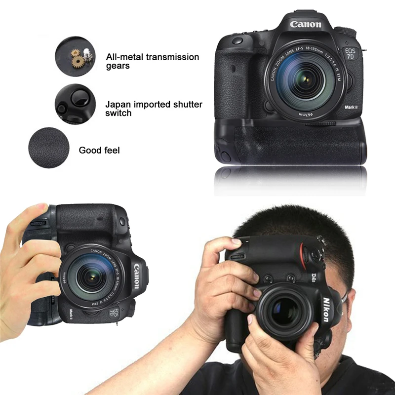Вертикальная Батарейная ручка для камеры Canon EOS 7D Mark II цифровая зеркальная камера