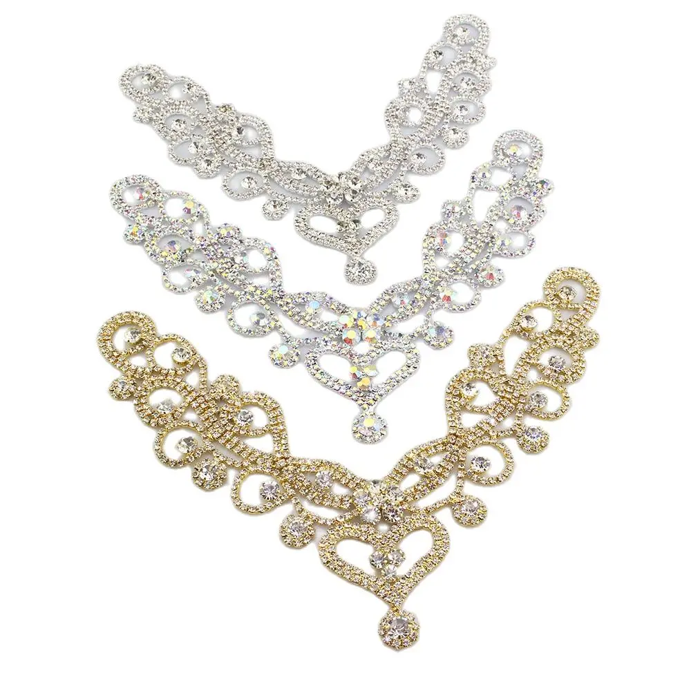 

DIY ab color welding Crystal patch Rhinestone collar for the wedding dress skirt flashing hand sewing Clothing Accessories YL002