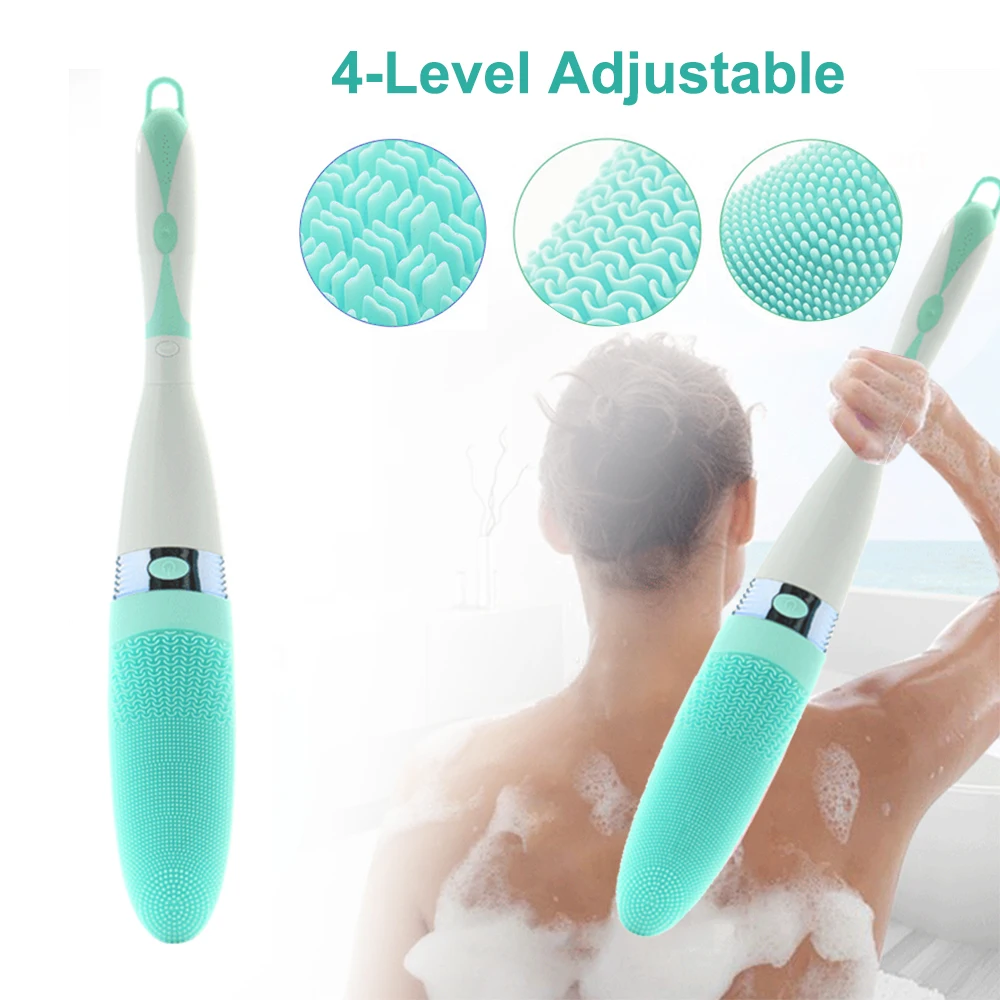 Силиконовая щетка для ванной Электрический массажер душа 4 уровня вибрации