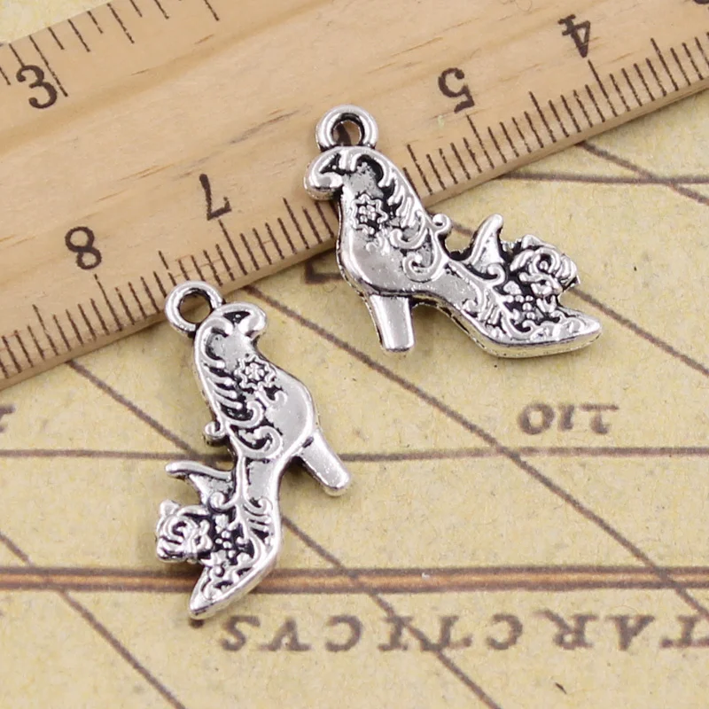 

15pcs Charms Lady High Heels 18x25mm Tibetan Silver Pendants Antique Jewelry Making DIY Handmade Craft For Bracelet Necklace