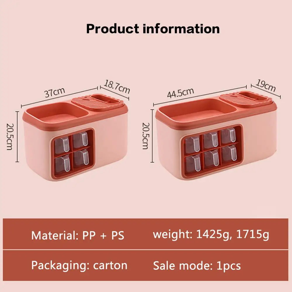 

Multi Grids Kitchen Storage Racks Plastic Tableware Drainer Storage Box Built-In Kitchen Seasoning Organizer