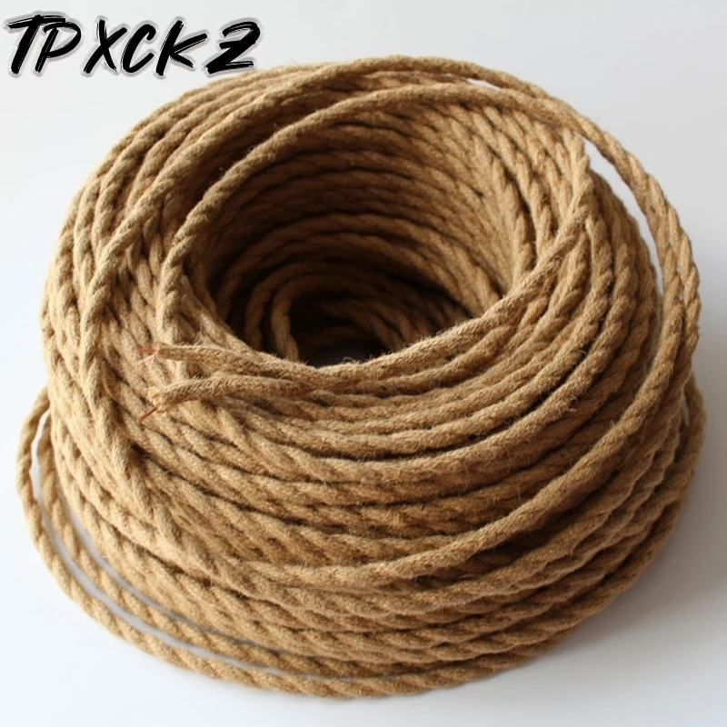 

Vintage Rope Twisted Electrical Wire Hemp Rope Woven Textile Wire Twisted Cable Braided Retro Pendant Light Cord Products