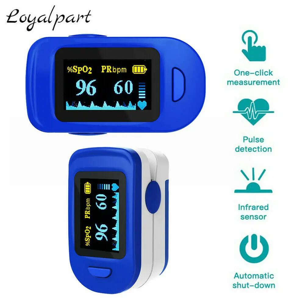 Household Health Monitors Oximeter Medical Heart Rate Monitor LED Fingertip Pulse Oximeter Finger Blood Oxygen Oximeter