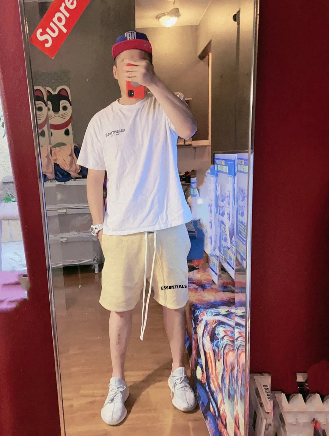 

2021 New Spring and Summer Tide Brand Big Pants Five-point Beach Sports Pants Wild High Street Style 100% Cotton