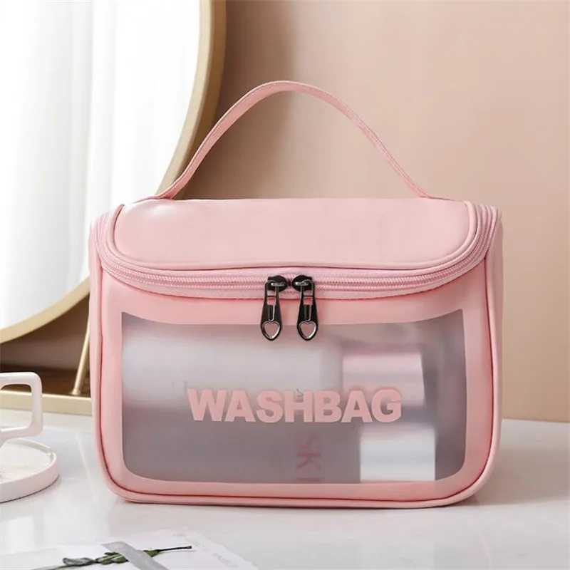 

New Style Transparent PVC Large Ladies CosmeticHand Bag Waterproof Travel Women Washing And Finishing Beauty Bag