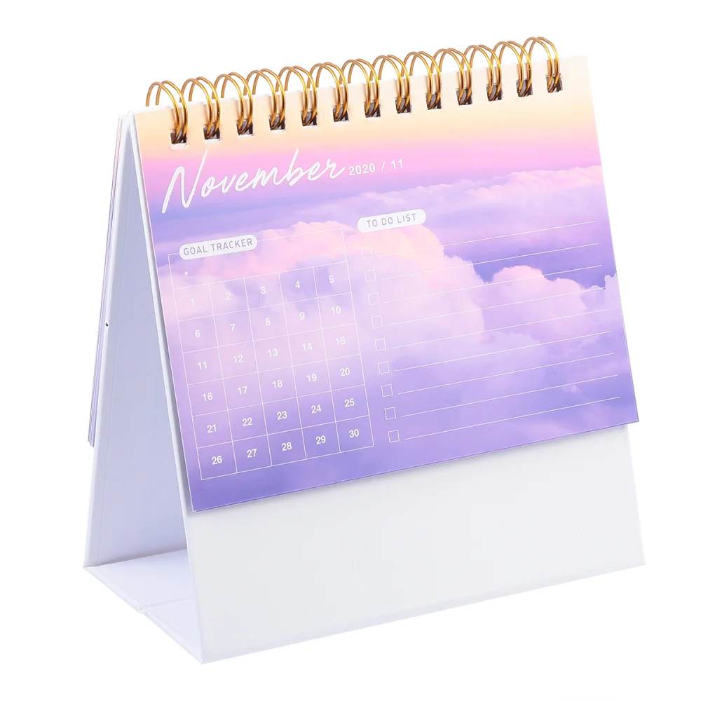 

1Pc 2021 Mini Table Calendar Fashion Coil Calendar Desk Decoration (Small)
