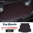 Кожаный коврик для багажника автомобиля для Honda Civic 2021, хэтчбек, подкладка для груза, напольный коврик для багажника, ковер, автомобильные аксессуары