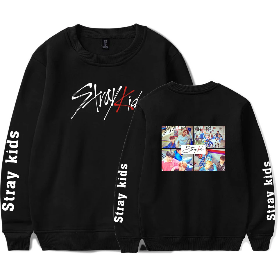 

2020 stray kids Sweatshirt O-neck 100% cotton Pullovers Kpop Round Collar New Streetwear Unisex Harajuku Sweatshirt