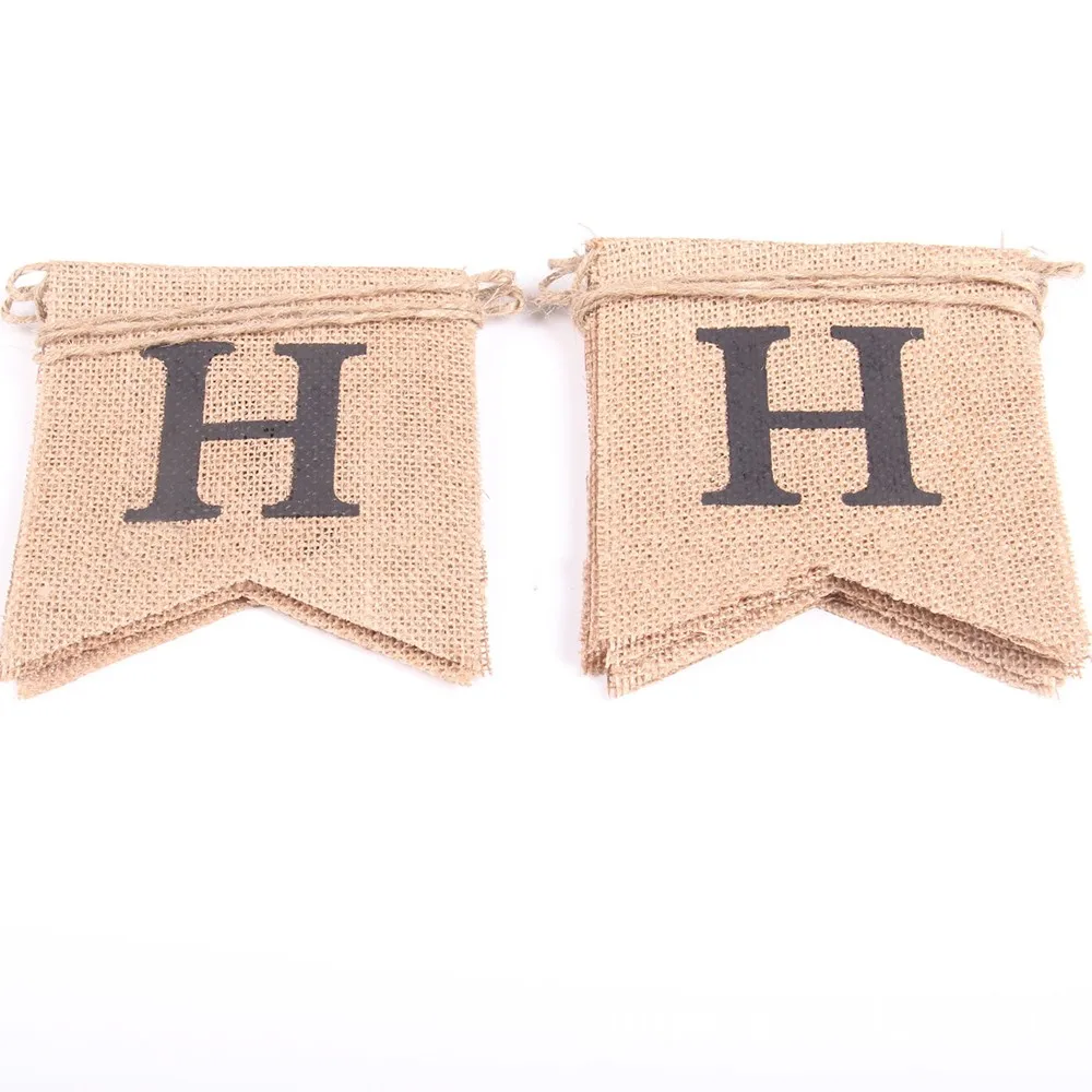 Small Shield Middle Love Linen Pennant Flag DIY Environmental Protection Holiday Party Decoration Photo Booth Props | Дом и сад