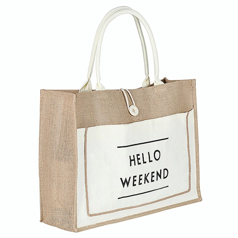 Европейский стиль льняная Хлопковая Сумка-тоут Женская Большая вместительная