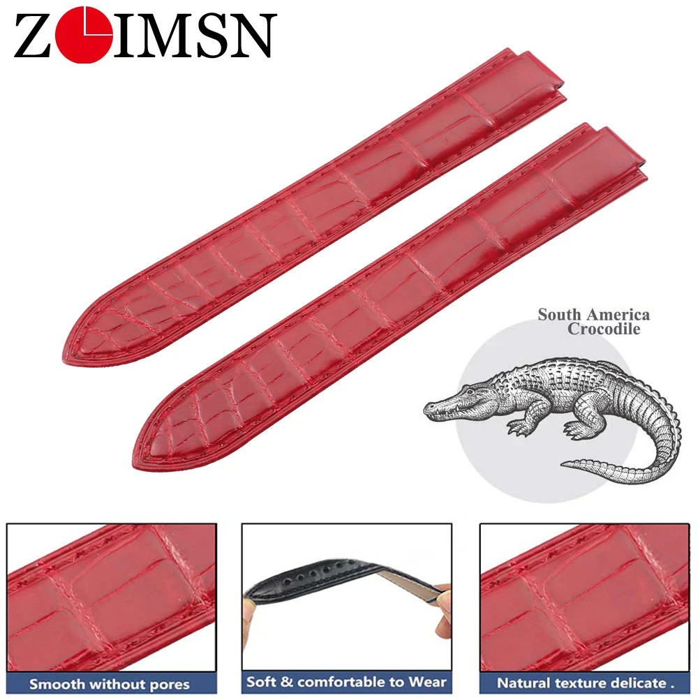 Оригинальный запасной ремешок ZLIMSN для наручных часов с тиснением под кожу