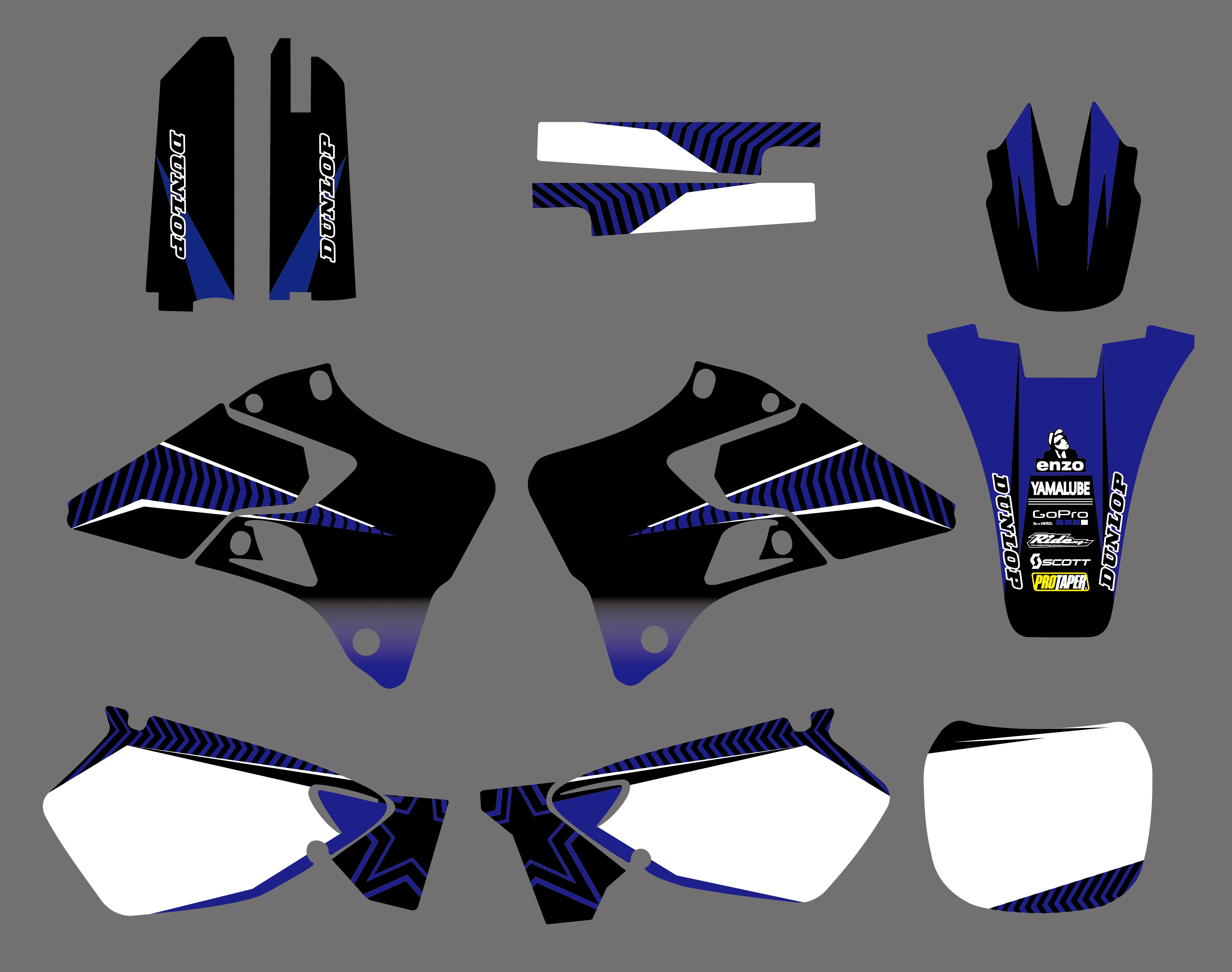 0354 New Style TEAM GRAPHICS&BACKGROUNDS DECALS STICKERS Kits for Yamaha YZ125 YZ250 1996 1997 1998 1999 2000 2001