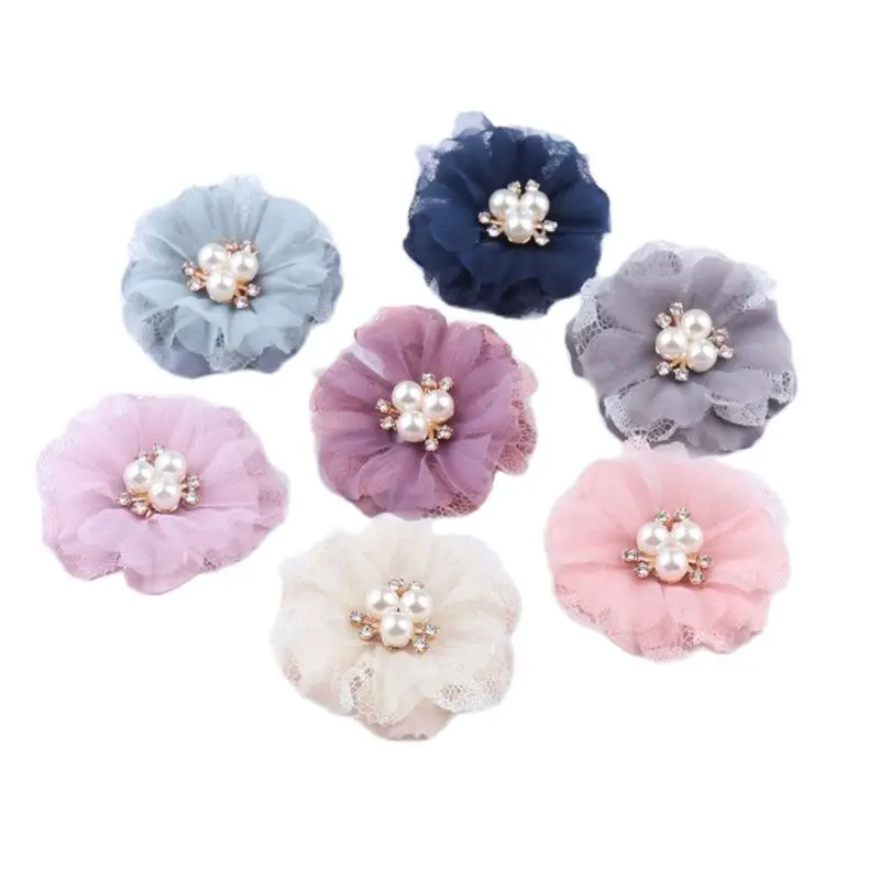 NEW 7color 5Pcs/lot Lace trim patch applique lace fabric Wedding dress DIY flowers bride hair veil clothes Headwear Decoration | Дом и сад