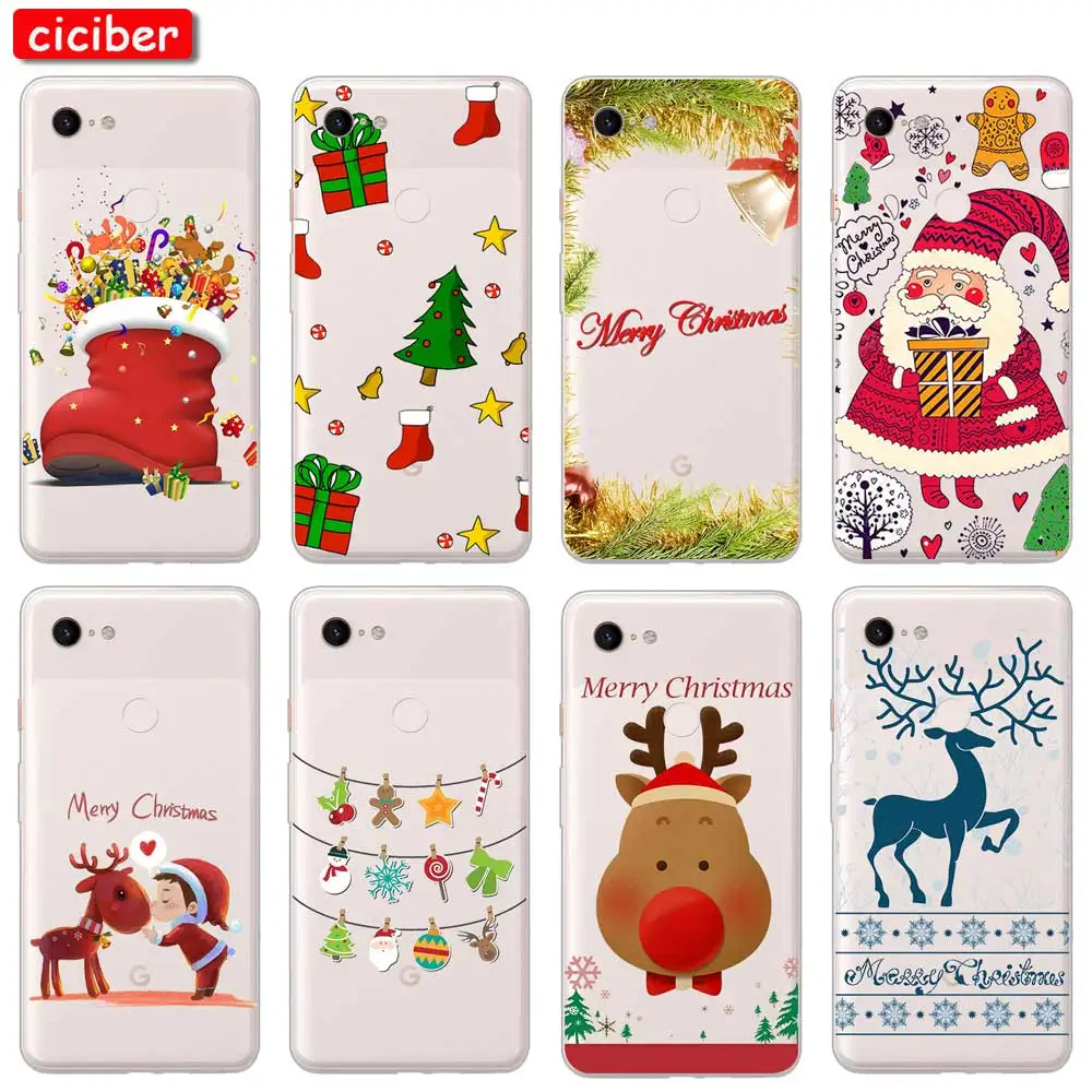 Чехол для телефона с рисунком рождественского оленя Google Pixel 3a 3 4 2 XL Мягкая