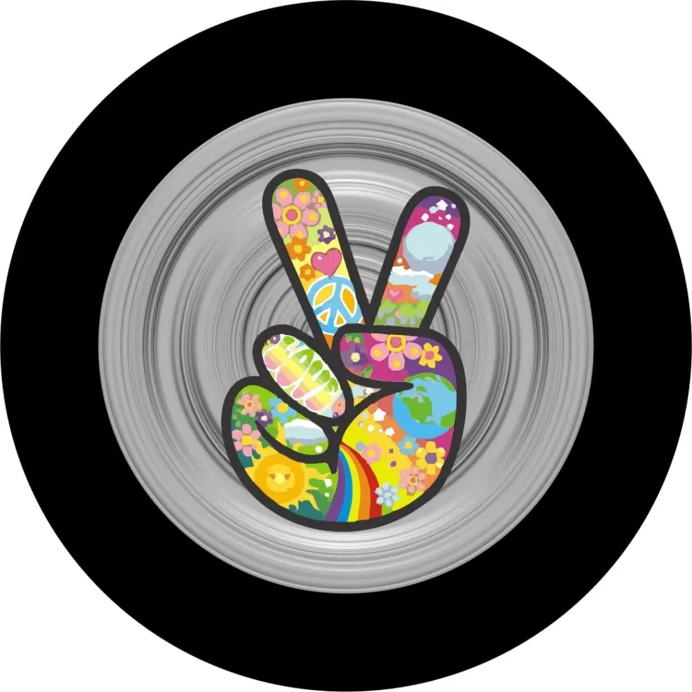 

Чехол с серебряными шинами Hippie Peace Sign 26-37 дюймов