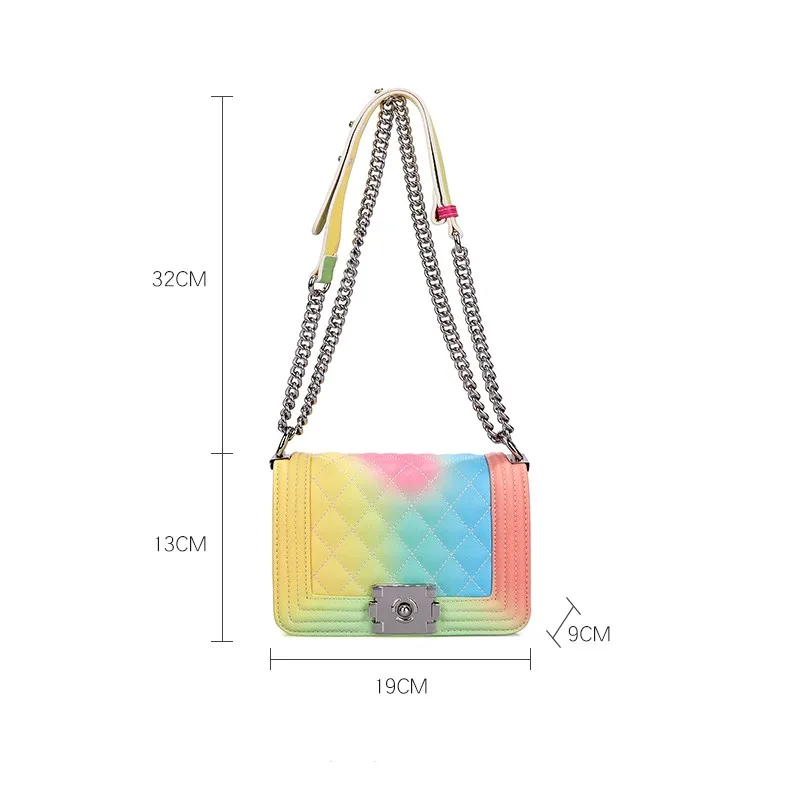 

Colorful Rainbow Crossbody Bags for Women Designer Graffiti Messenger Bag Travel Bags 2020 Luxury Purses and Handbags Women Bags