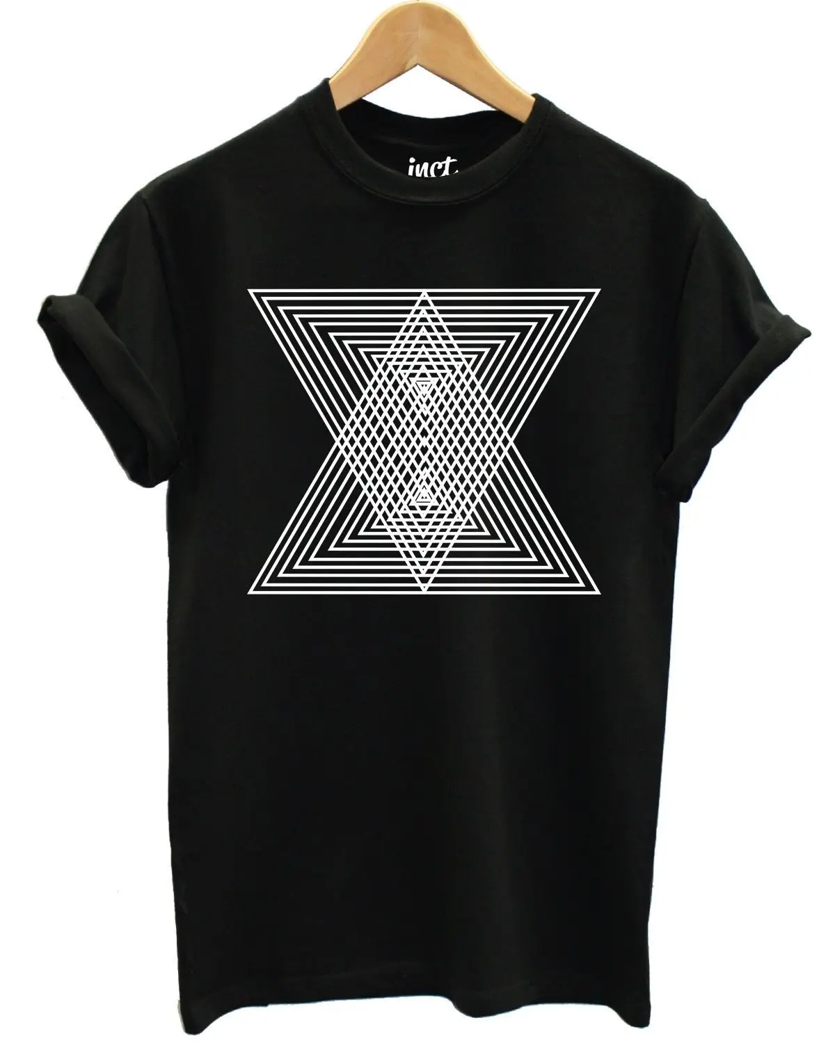 Geomertic Triangle Футболка модная Геометрическая хипстерская футболка Tumblr indir Urban Ретро