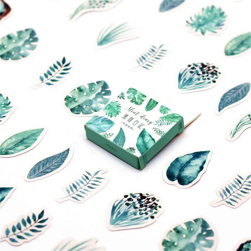 36 шт./коркорт. Наклейка на стену с зелеными листьями мятного цвета наклейки для