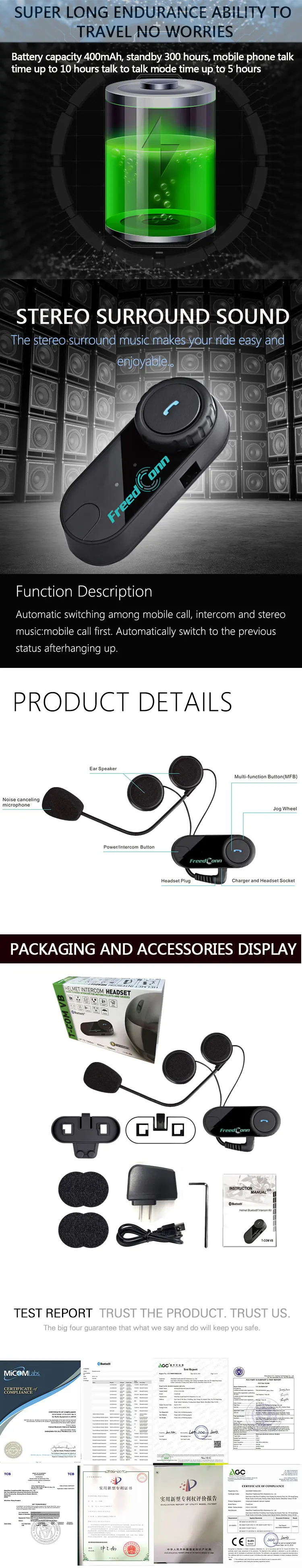 TCOM-VB 800 м Bluetooth мотоциклетный шлем домофон гарнитура с fm-радио для верховой езды