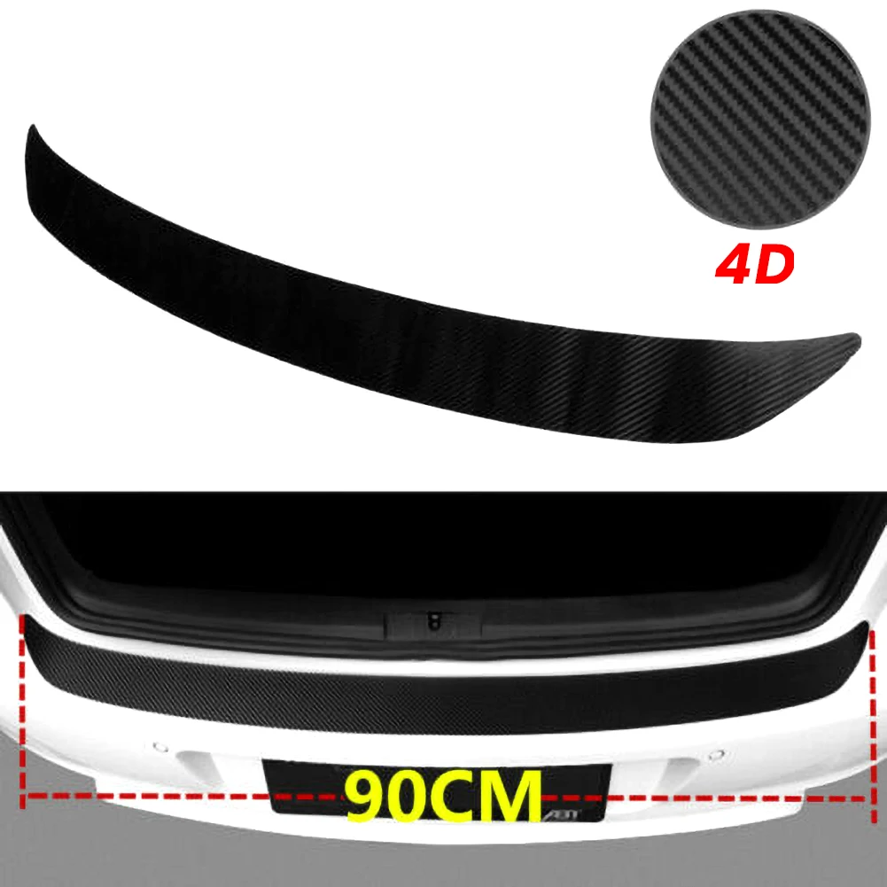 

Car SUV Rear Bumper Sill Protector Plate Rubber Cover Guard Pad Moulding Trim Carbon Fiber Protect Cover Anti-crash Trim