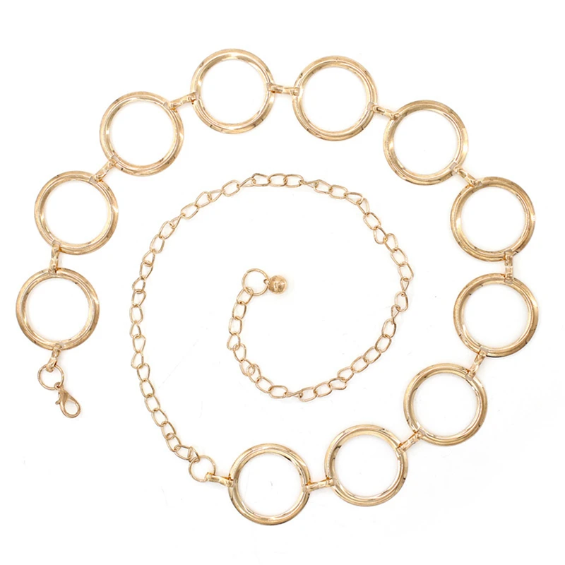 

1Pcs Retro Women's Waist Chain Gold Silver Metal Lady Belts Women Belt Dress Accessories Belly Waist Chain Body Jewelry