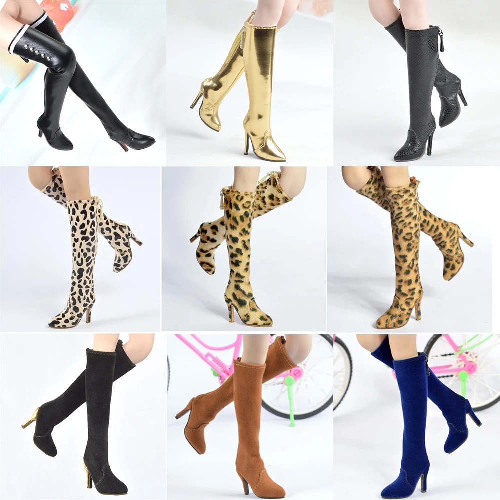 

15 Colors In Stock 1/6 Scale Female Figure Accessory PU Leather Shoes Long Boots Empty inside Model for 12 inches Action Figure