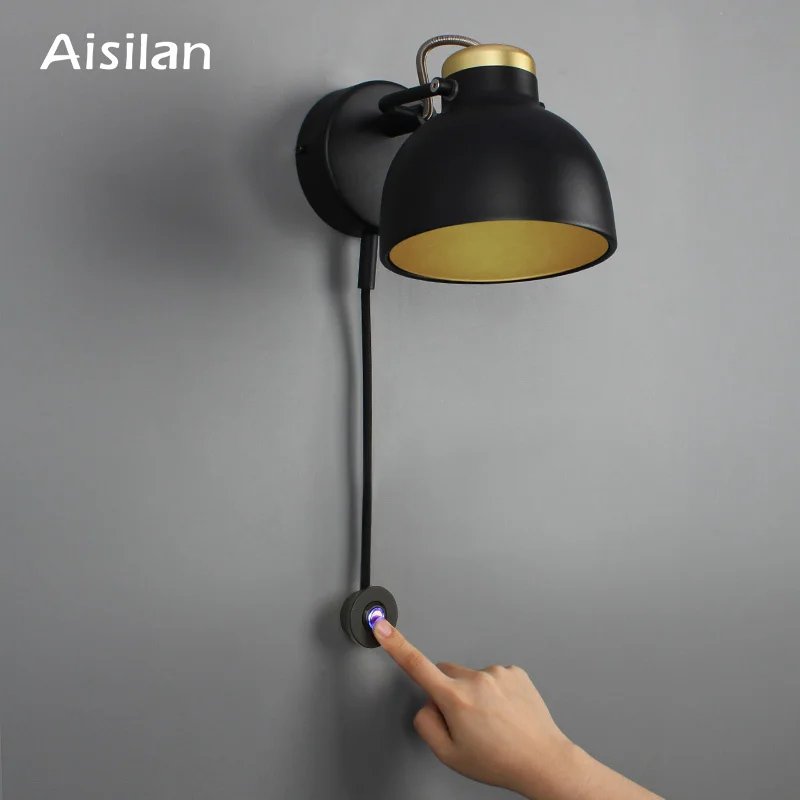 

Aisilan LED Wall Lamp Adjustable Bedside Lamp Touch Switch Infinite Dimming for Living Room Bedroom Corridor Rotation Wall Light