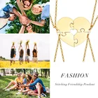 Ожерелье в форме сердца для 23456 из нержавеющей стали, Бесплатная персонифицированная подвеска в виде сердца, ожерелье BFF, подарок для всей семьи, любовь, дружба