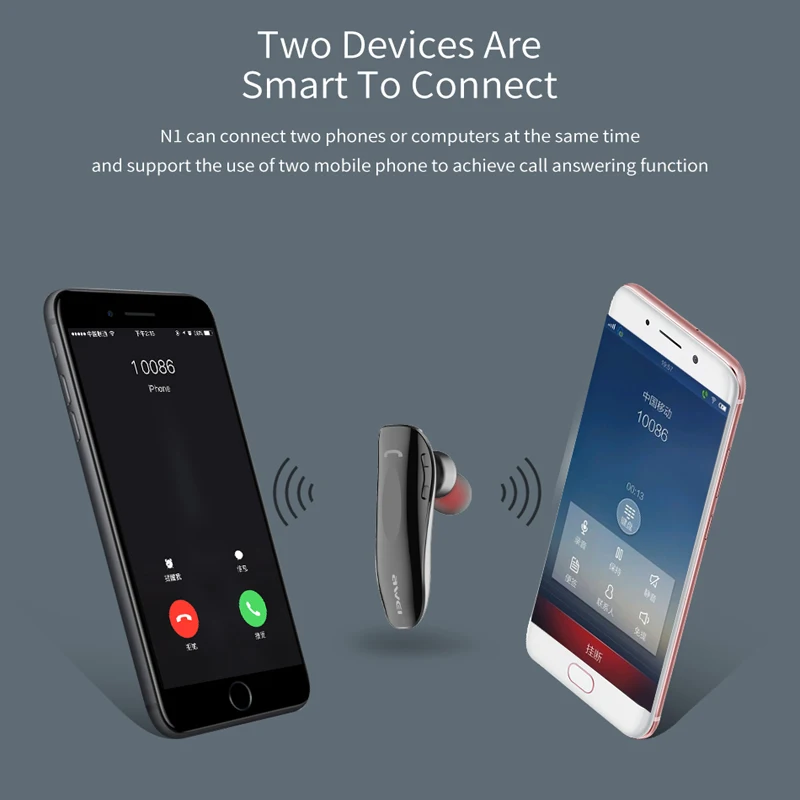 Беспроводные Bluetooth-наушники AWEI N1 мини-наушники на одно ухо ручные звонки