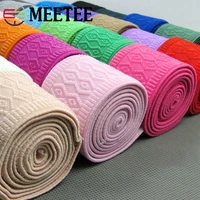 24meters meetee 50mm soft elastic bands colorful pattern diy sewing waistband clothing pants rubber handmade crafts accessories